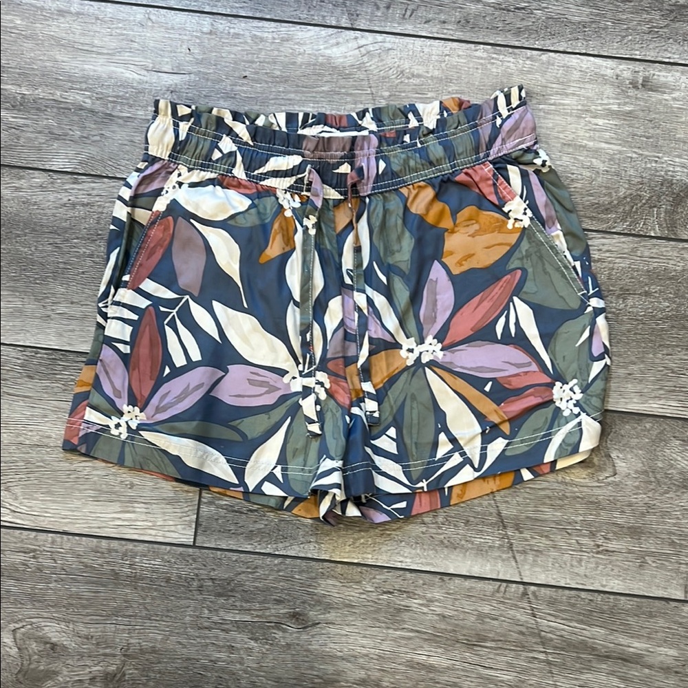 Nicole Miller Artistic High Waist Blue and Purple Shorts